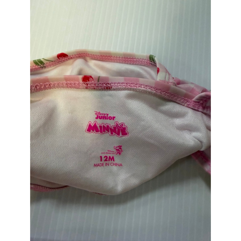 Baby Girl swim Disney Junior Minnie Bikini 12 Months Pink Red Cherry Gingham - Picture 9 of 10